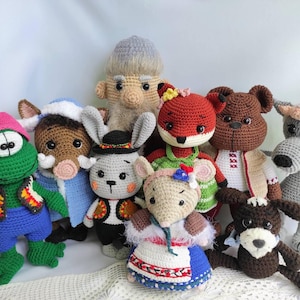 Sale custom plush amigurumi , baby gifts by individual order , soft toy to order from the picture , folk tale about animals for children