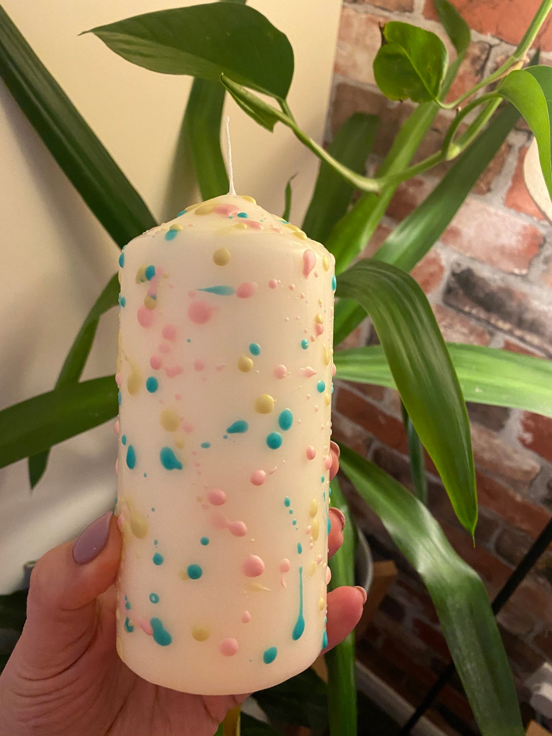Pastel Collection Pastel Drip Pillar Candle Pastel Candles Etsy