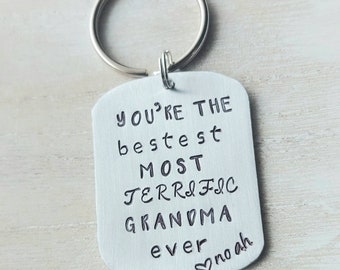 Grandma gift, gift for grandma, mothers day gift, gift for mothers day, grandma keychain, custom grandma gift, custom grandma keychain