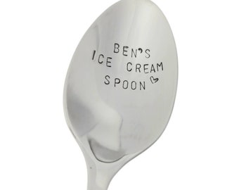 Ice cream spoon, custom spoon, personalized spoon, personalized gifts, stocking stuffer, gifts for men, mens gift, man gift, ice cream