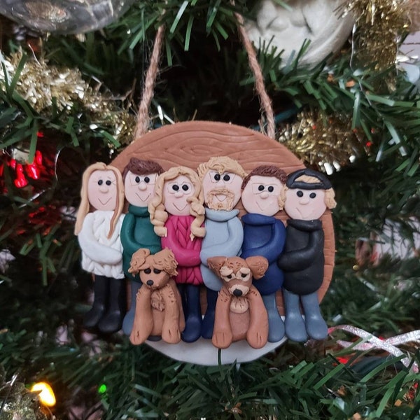 Family ornament, custom ornament, sister gift, bff gift, family gift, stocking stuffer, portrait ornaments, clay ornament, memorial ornament