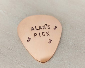 Mens gift, unique men's gift, guitar player, stocking stuffer, fathers day, personalised, guitar pick, copper guitar pick,Custom guitar pick