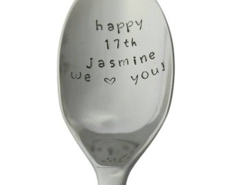 17th birthday, happy 17th, son birthday, daughter birthday, son 17th, daughter 17th, spoon, custom spoon, 17th birthday party, teen birthday