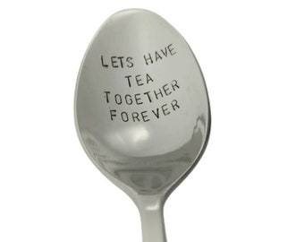 Let's have tea together forever, custom tea spoon, will you marry me, proposal gift, propose, boyfriend gift, girlfriend gift, personalized