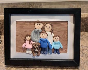 Mothers day gift, unique mothers day gifts, clay portrait, family portrait, blended family, wedding gift, mom gift, mom birthday, valentines