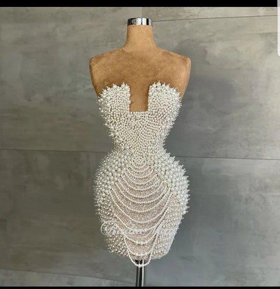 pearl beaded dress