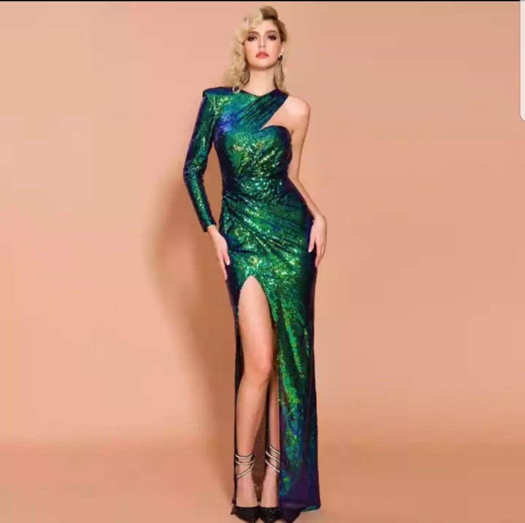 Long Sequin Dress - Etsy