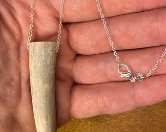 Unleash Your Wild Side with this  Exquisite Deer Antler Bone Pendant Necklace!  unique necklace