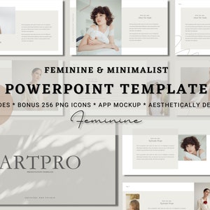PowerPoint Presentation Templates Minimalist Feminine Professional Aesthetic  Business Marketing Plan