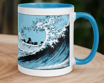 Hokusai Mount Fuji Mug: Japanese Art Coffee Cup with Color Inside