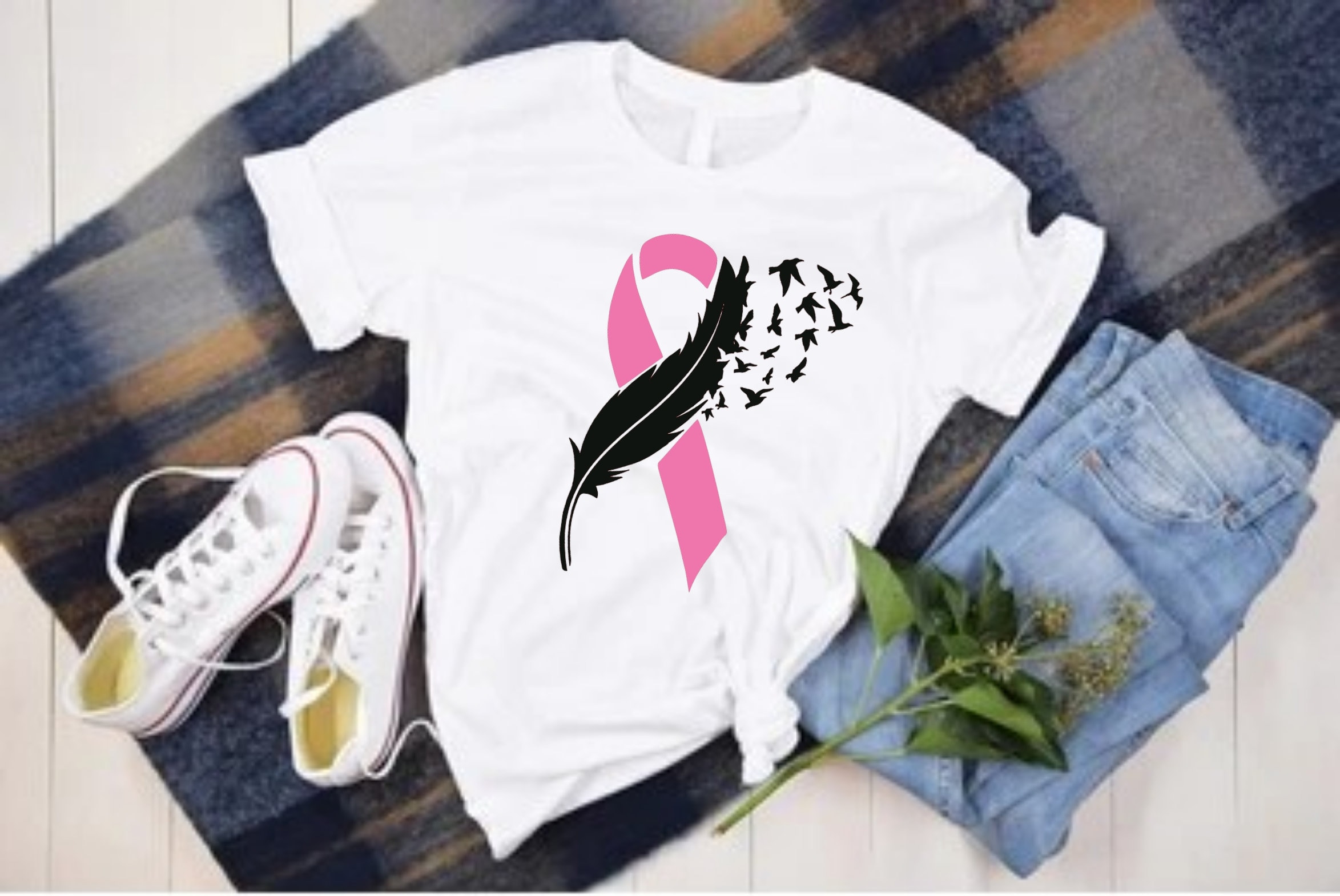 Rustic Cancer Ribbon Images Cancer Ribbon With Feather - Etsy