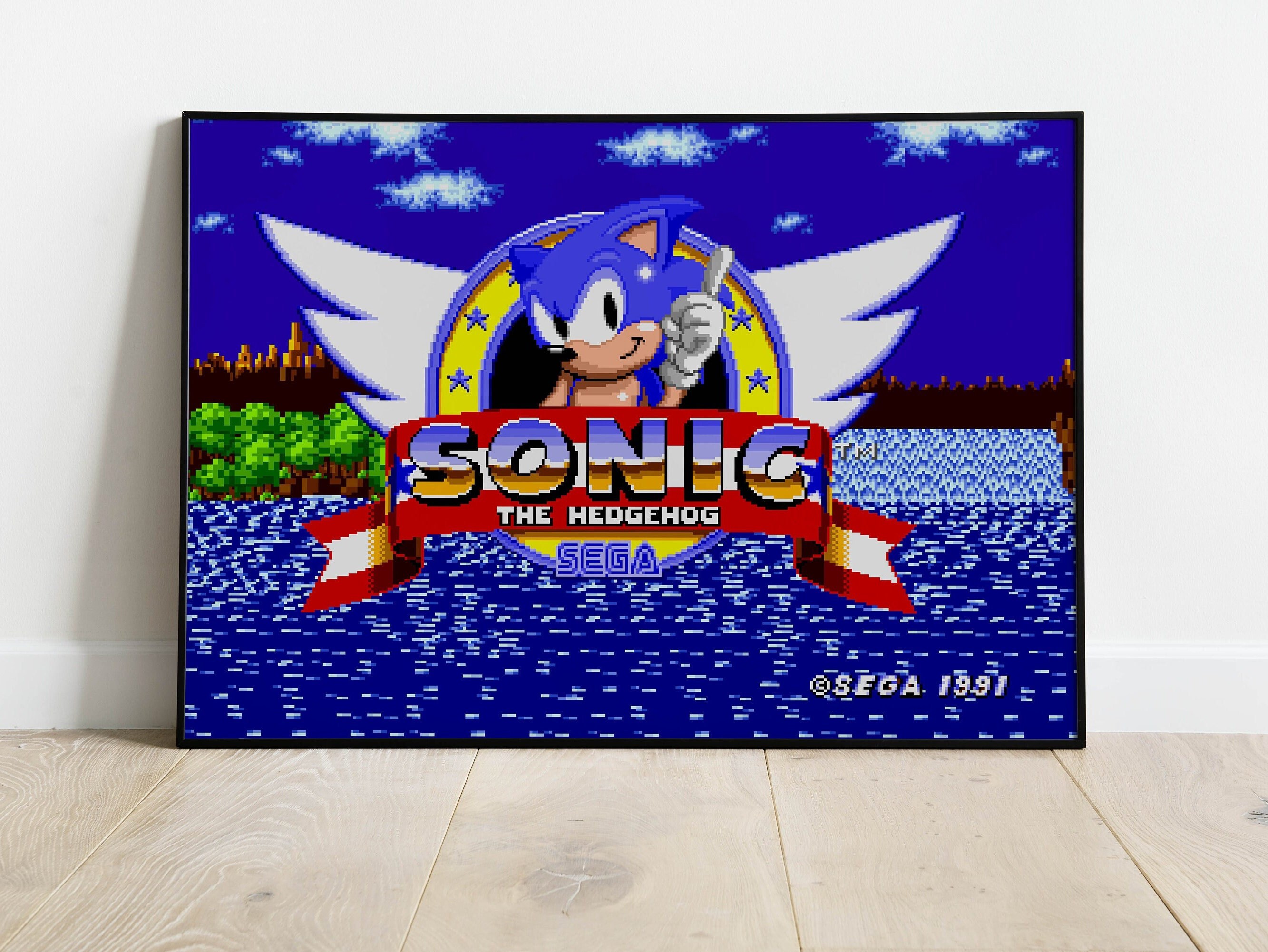 Poster Sonic the Hedgehog Title Screen Genesis Megadrive - Etsy
