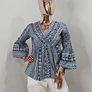 Cotton Printed Tunic Kurta - Short Kurti - T-shirt For Women - Tunic Top - Short Kurti - XXL Plus Size Kurta/Indian Kurti - Tops and Tees
