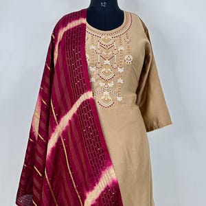 Party Wear Silk Kurta Set Indian Wedding Dress Embroidery Design Kurta With Trouser and Dupatta 3Piece Set Plus Size 3XL Ethnic Kurta Set