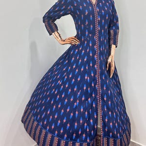 Anarkali Printed Kurta Long Kurti Kurtis For Women A-line Dress Indian Dress XXL Plus Size Kurta Indian Kurti Cotton Anarkali Pakistani Dres