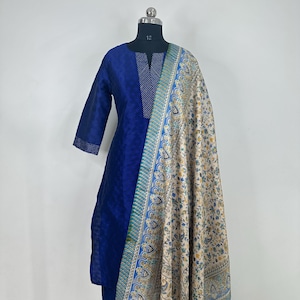 Silk Kurta Set Kurta with Trousers & Dupatta Salwar Kameez Set Pakistani Suit XXL Plus Size Kurta Indian Dress Kurtis for Women 3Piece Set