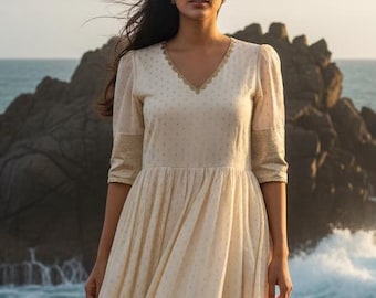 Off White Anarkali Gown Women Designer Gown Indian Wedding Dress Pakistani Long Dress XXL Plus Size A-Line Kurta Women Readymade Party Wear