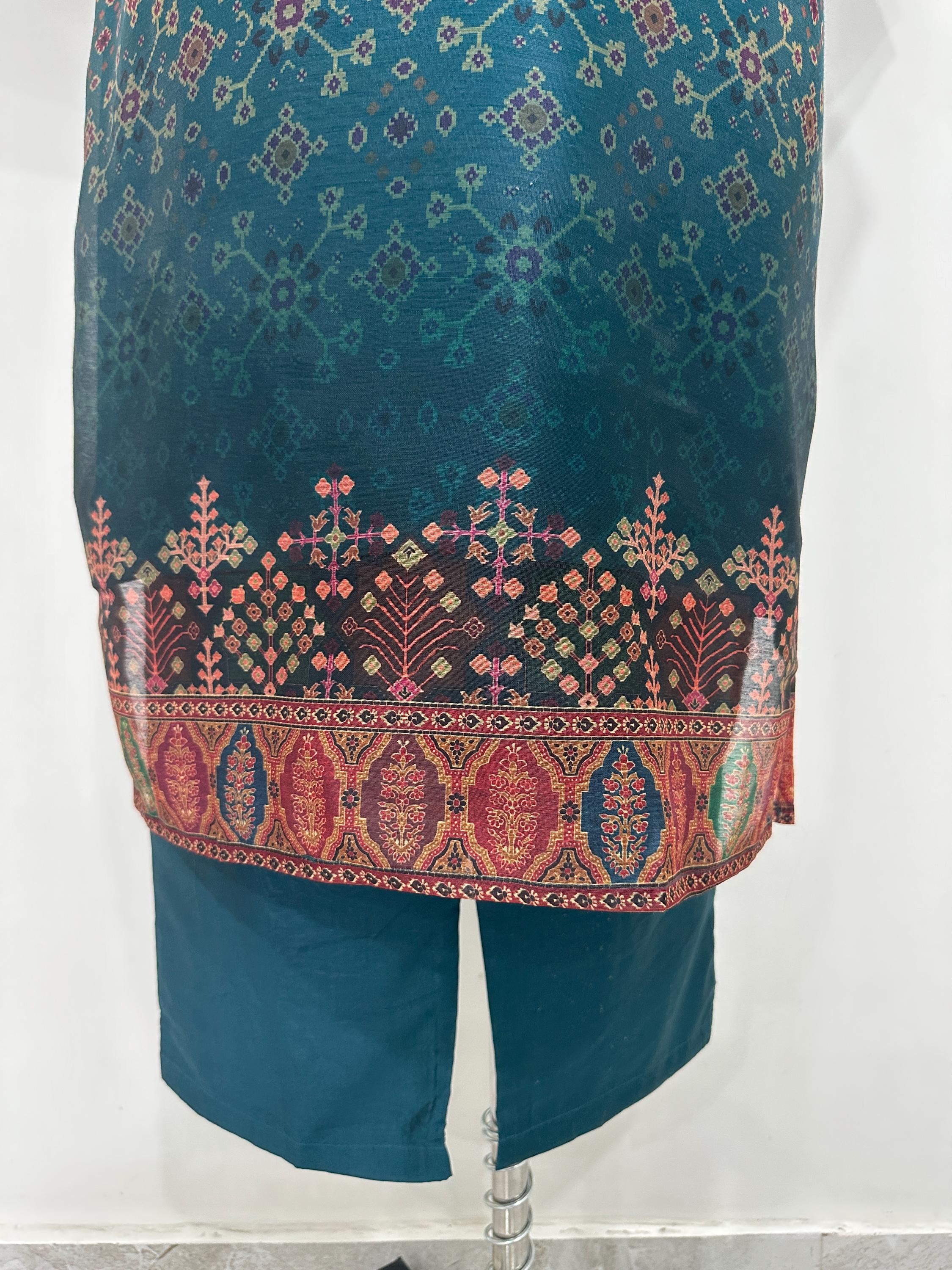 Silk Kurta Set Kurta With Trousers & Dupatta Salwar Kameez Set ...
