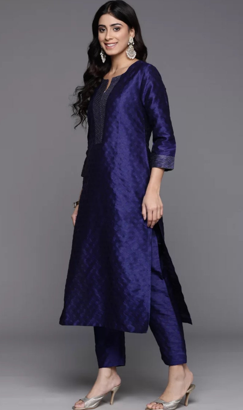 Women's Silk Kurta Set with Pants and Dupatta main image 0