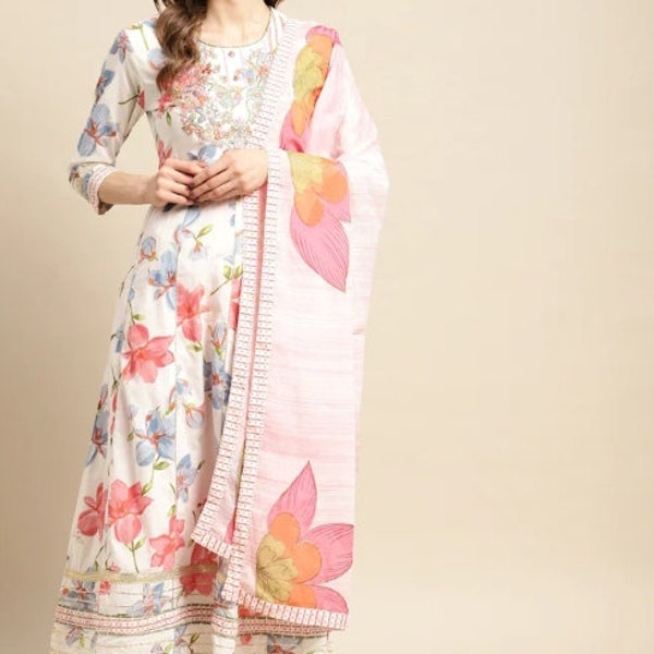Pakistani Suit Set 3XL Plus Size Kurta Indian Party Wear Salwar Kameez Set 3 Piece Set Women Kurta Tunic Dress Ethnic Kurta Set Kurtis Women
