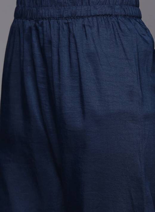 Mustard Ethnic Zari Work Regular Straight Kurta with Salwar