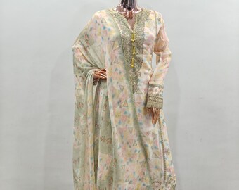 Traje Kurta Palazzo de diseñador paquistaní, traje de fiesta Kurta recto para mujer, traje Sharara, conjunto de 3 piezas de kurta Salwar Kameez, vestido de boda indio