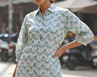 Pure Cotton Tunic Kurta - Short Kurti - Tops And Tees - T-shirt For Women - Tunic Dress - Short Kurti - 3XL Plus Size Kurta - Indian Kurti