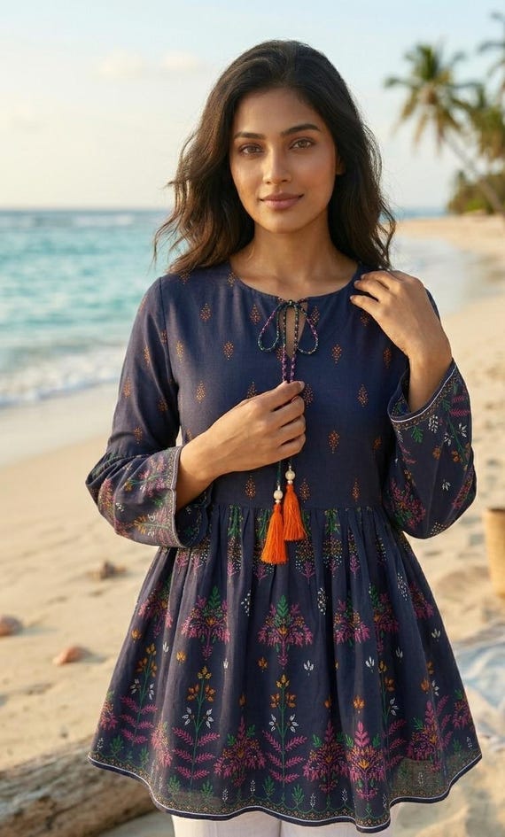 Blue Cotton Tunic Kurta Short Kurti For Women Dresses For Women Tops and Tees T-shirt For Women XXL Plus Size Kurta Summer Wear Women Kurt Blue Cotton Tunic Kurta Short Kurti For Women Dresses For Women Tops and Tees T-shirt For Women XXL Plus Size Kurta Summer Wear Women Kurt