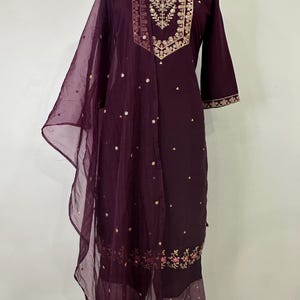 Silk Kurta Set Kurta with Trousers & Dupatta Salwar Kameez Set Pakistani Suit XXL Plus Size Kurta Indian Dress Kurtis for Women Tunic Dress