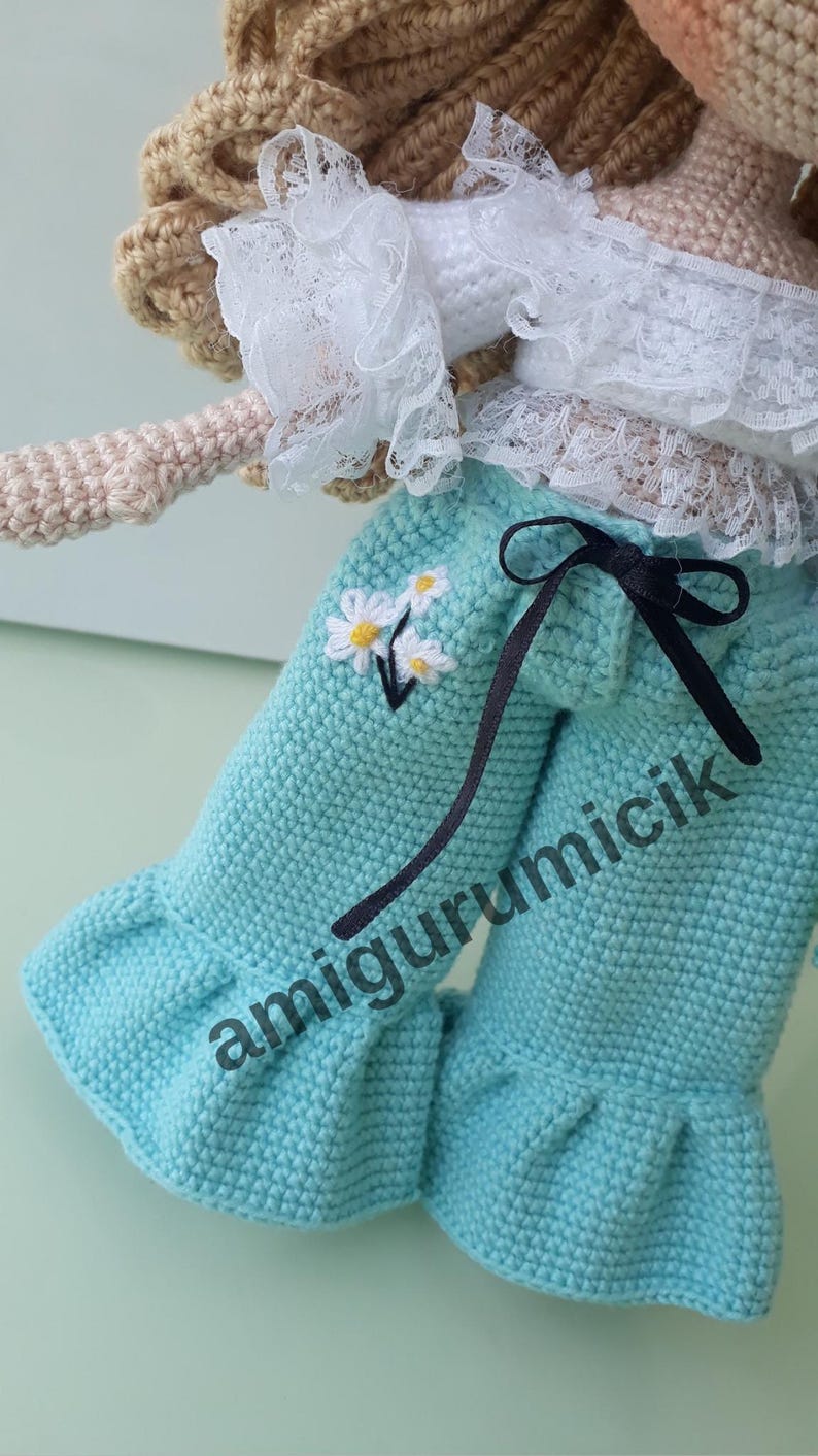 Daisy Amigurumi Doll Crochet Pattern PDF | Girl Doll Tutorial | English Turkish French image 8