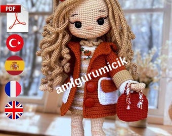 Scarlet Amigurumi Doll Crochet Pattern PDF | English French Spanish Turkish