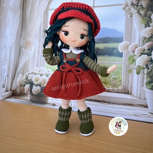 Crochet Amigurumi Clara Doll: Handmade Organic Yarn Toy (33cm)