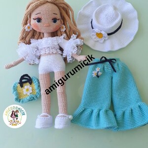 Daisy Amigurumi Doll Crochet Pattern PDF | Girl Doll Tutorial | English Turkish French image 16