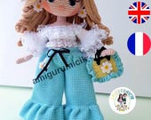 Daisy Amigurumi Doll Crochet Pattern PDF | Girl Doll Tutorial | English Turkish French