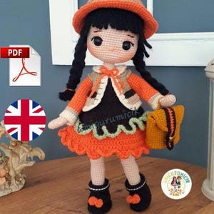 Olivia Amigurumi Doll Crochet Pattern | Girl Doll with Accessories (PDF Download)