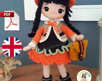 Olivia Amigurumi Doll Häkelanleitung | Mädchen mit Zubehör (PDF Download)
