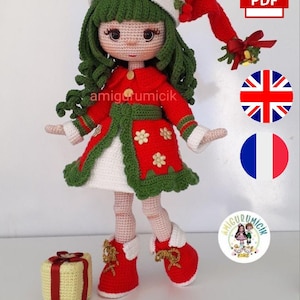 Weihnachtliche Häkelanleitung: Amigurumi Santa Merry (Englisch - Französisch -Türkisch)