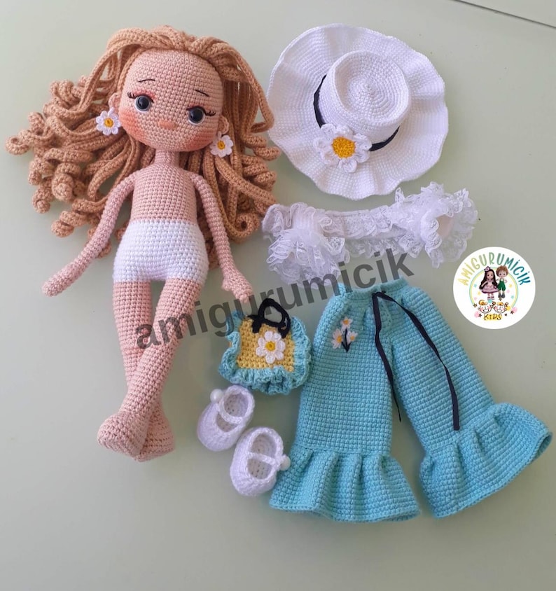 Daisy Amigurumi Doll Crochet Pattern PDF | Girl Doll Tutorial | English Turkish French image 5