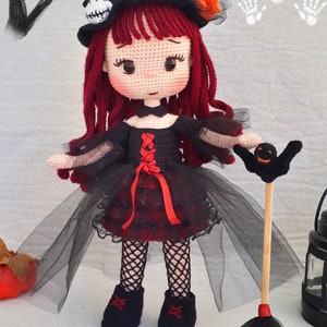 Amigurumi Halloween crochet witch Samara doll English pattern
