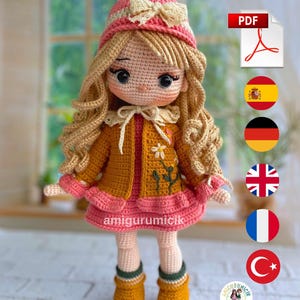 Amigurumi Elodie Doll Crochet Pattern – Floral Style Amigurumi PDF (Intermediate)