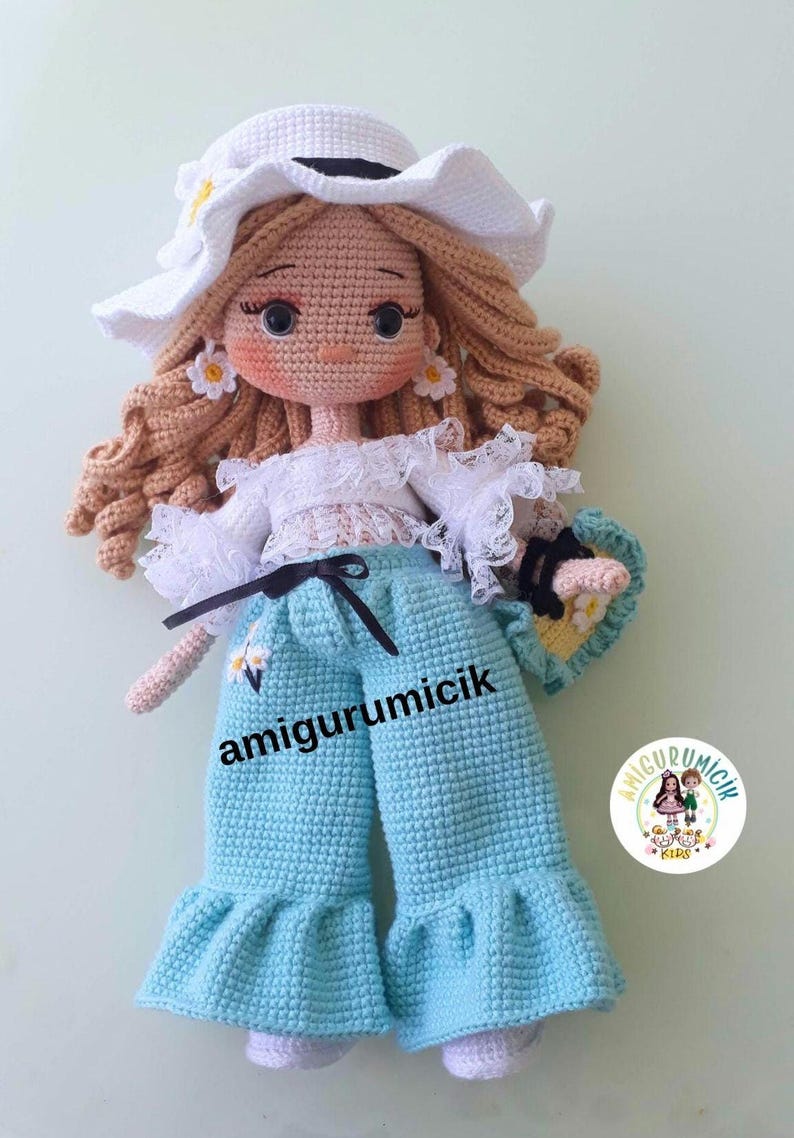 Daisy Amigurumi Doll Crochet Pattern PDF | Girl Doll Tutorial | English Turkish French image 9