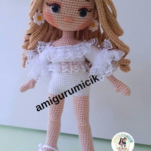 Daisy Amigurumi Doll Crochet Pattern PDF | Girl Doll Tutorial | English Turkish French image 10