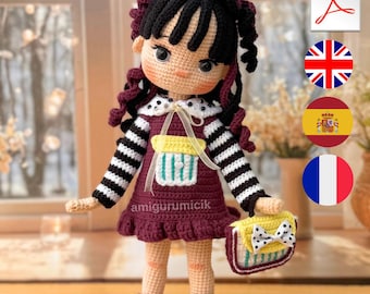 Amigurumi Ruby Doll Crochet Pattern: Detailed Instructions (English, French, Spanish)