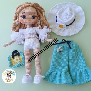 Daisy Amigurumi Doll Crochet Pattern PDF | Girl Doll Tutorial | English Turkish French image 6
