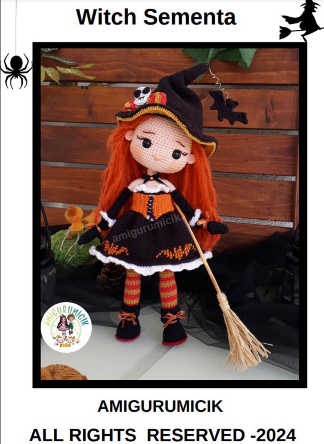 Whitch Pattern Whitch Amigurumi Doll Pattern, Sementa the Little Witch, Whitch Sementa ...