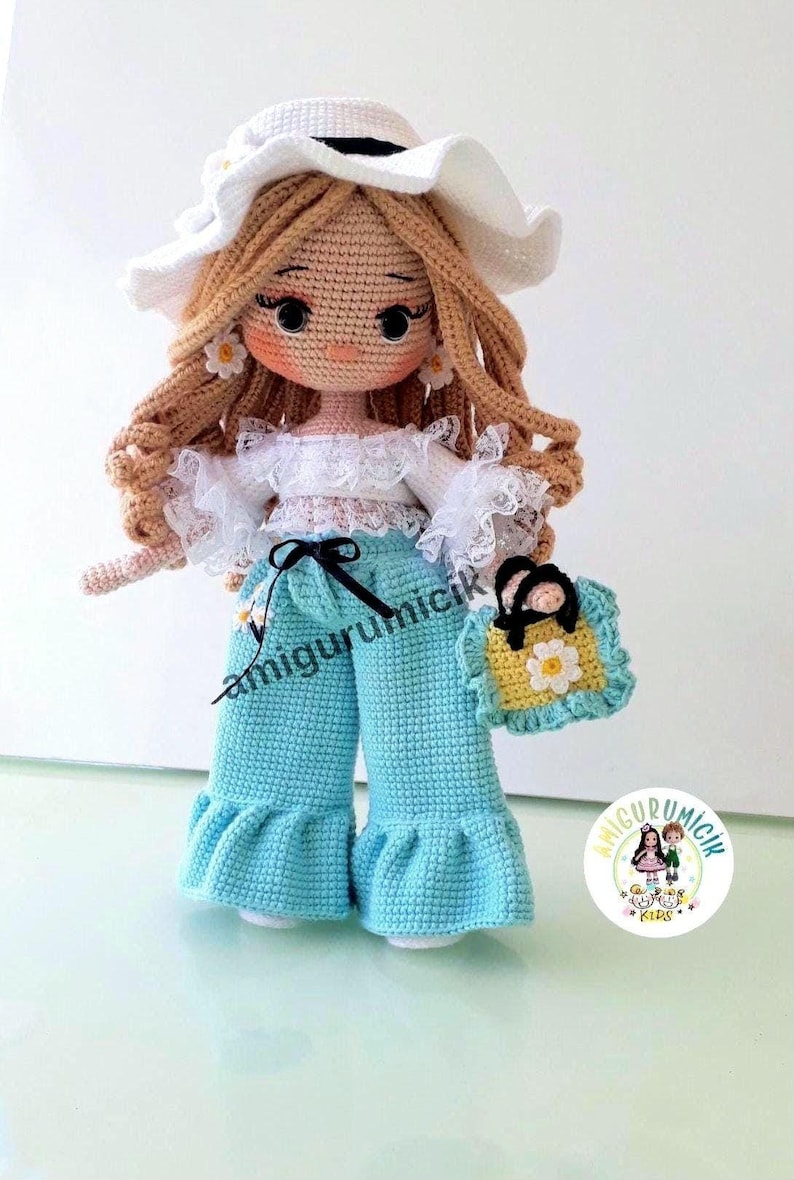 Daisy Amigurumi Doll Crochet Pattern PDF | Girl Doll Tutorial | English Turkish French image 2