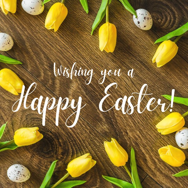 Happy Easter Animated Greeting Card, E-card, Digital card, extra version with background music included!