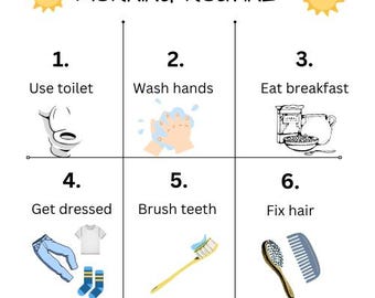 Kids Morning Routine Chart: Printable Checklist (Digital Download)