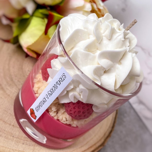 Strawberry Fragrance Candle | Dessert gift candle 300 ml | Soy Wax Candle | Scented Candle