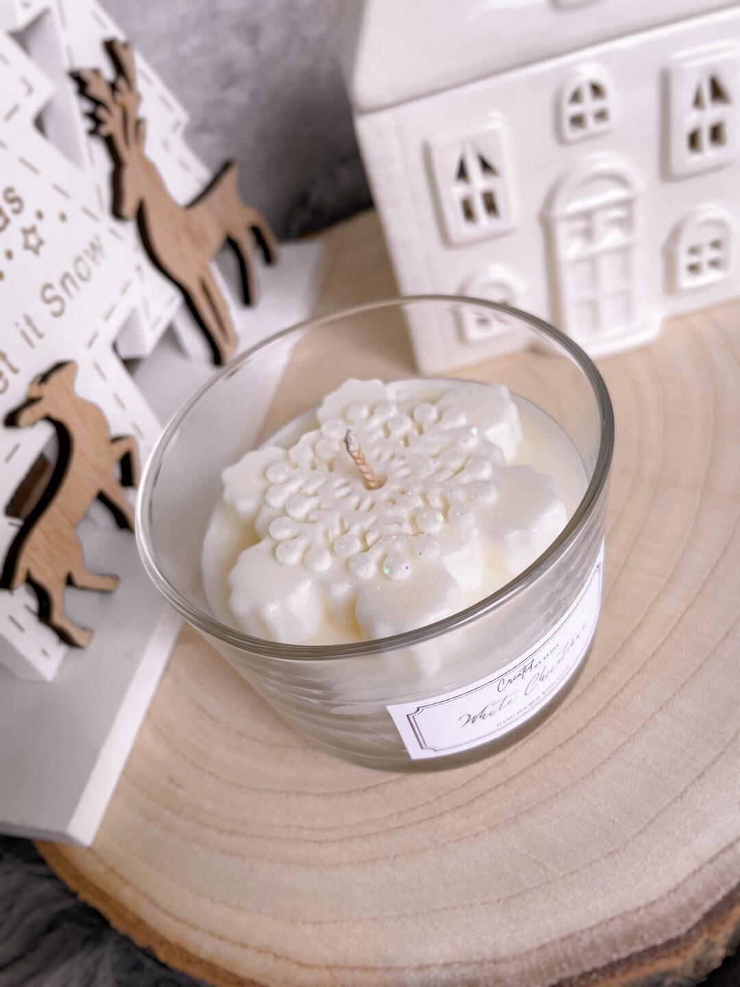 Scented candle snowflake glitter candle Gift candle 140 ml Vegetable Wax Candle Scented Candle